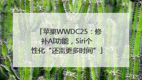 苹果WWDC25：修补AI功能，Siri个性化“还需更多时间”