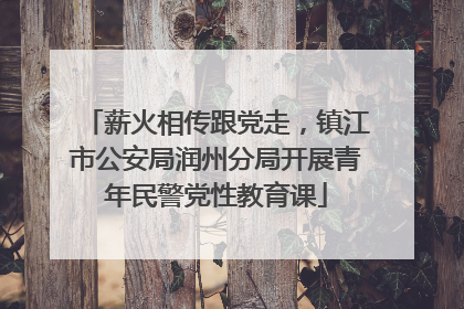 薪火相传跟党走，镇江市公安局润州分局开展青年民警党性教育课