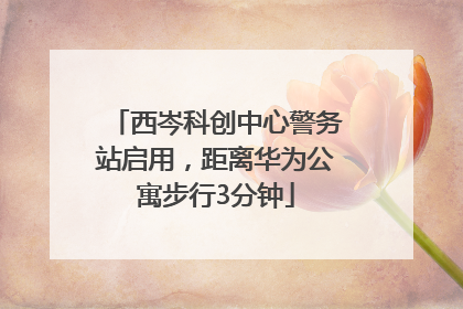 西岑科创中心警务站启用，距离华为公寓步行3分钟