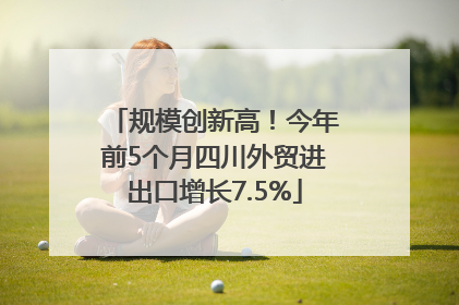 规模创新高！今年前5个月四川外贸进出口增长7.5%