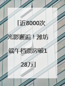 近8000次光影邂逅！潍坊端午档票房破128万