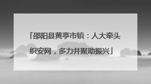 邵阳县黄亭市镇：人大牵头织安网，多力并聚助振兴