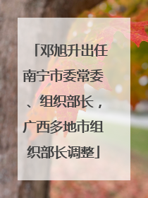 邓旭升出任南宁市委常委、组织部长，广西多地市组织部长调整