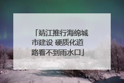 靖江推行海绵城市建设 硬质化道路看不到雨水口
