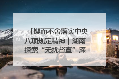 锲而不舍落实中央八项规定精神｜湖南探索“无扰督查”深化基层减负