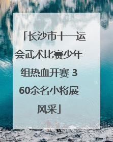 长沙市十一运会武术比赛少年组热血开赛 360余名小将展风采