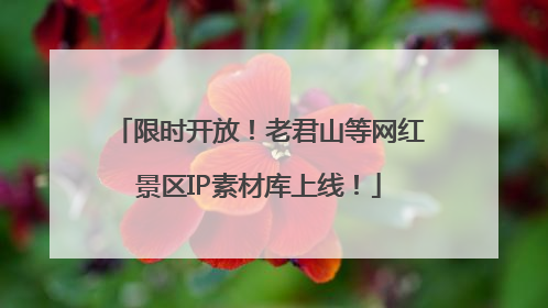 限时开放！老君山等网红景区IP素材库上线！