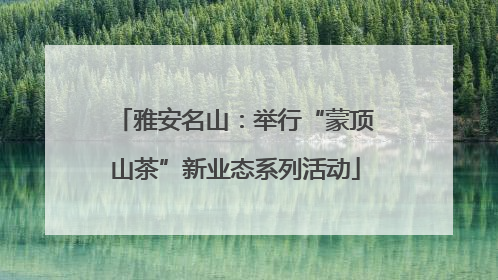 雅安名山：举行“蒙顶山茶”新业态系列活动