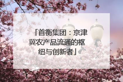 首衡集团：京津冀农产品流通的枢纽与创新者