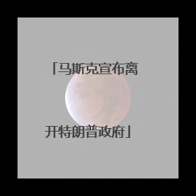 马斯克宣布离开特朗普政府