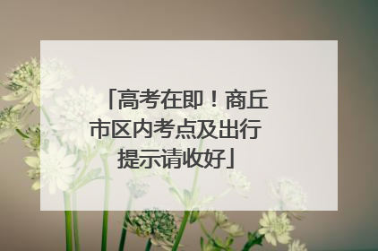 高考在即！商丘市区内考点及出行提示请收好
