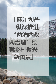 麻江坝芒：纵深推进“两清两改两治理”绘就乡村振兴新图景