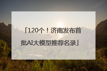 120个！济南发布首批AI大模型推荐名录