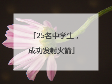 25名中学生，成功发射火箭