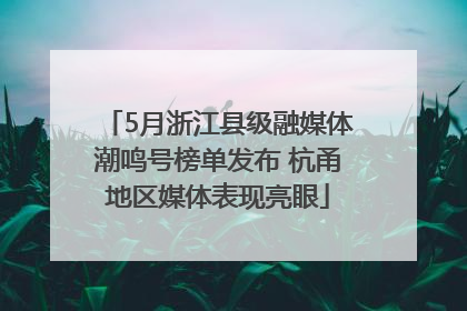 5月浙江县级融媒体潮鸣号榜单发布 杭甬地区媒体表现亮眼