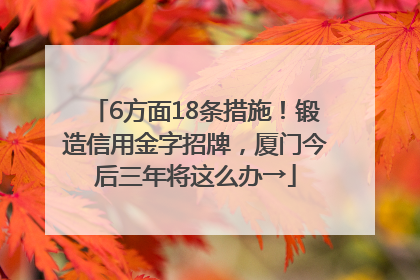 6方面18条措施！锻造信用金字招牌，厦门今后三年将这么办→
